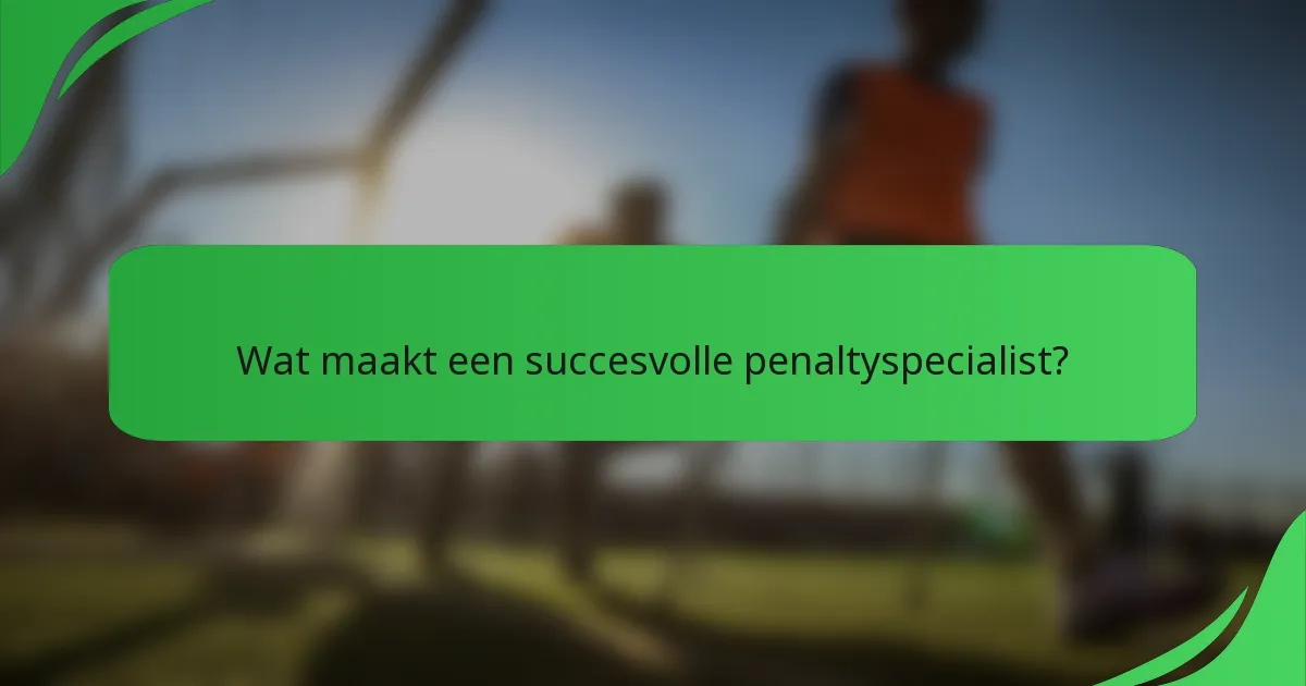 Wat maakt een succesvolle penaltyspecialist?